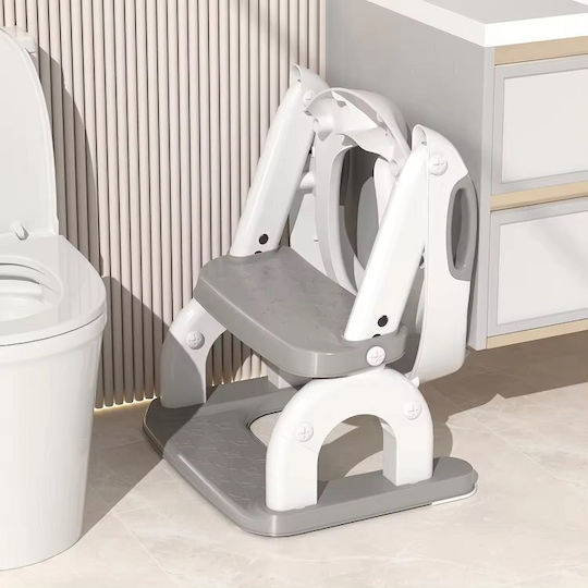 Little Mom Scaun De Toaletă Pentru Copii Bh-8988 Roz Cu Treaptă Cu Mânere Și Pernuță
