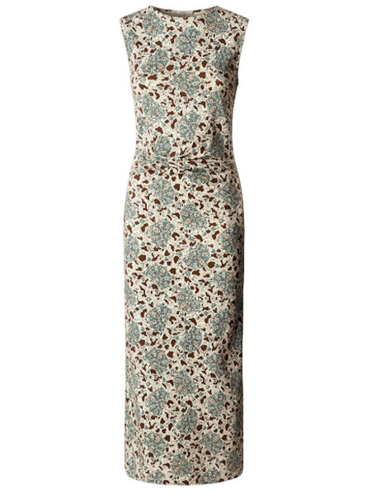 Summer Midi Drape Dress with Tearing Bleach Green