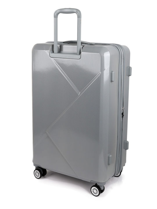 DKNY Large Hard Gray Travel Suitcase With 4 Wheels