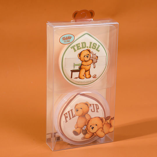 Teddy Island Series Set 2 Cotton Candy Sponges Storage Case