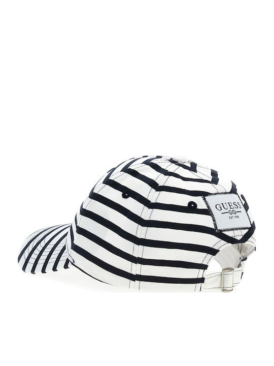 Guess Baseball Kappen Frauen Cap Gestreift Weiß Blau