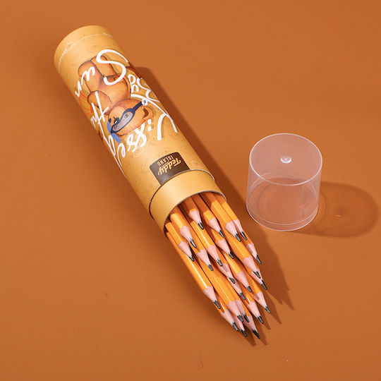 Teddy Island Series Pencils With Eraser 24 Pieces