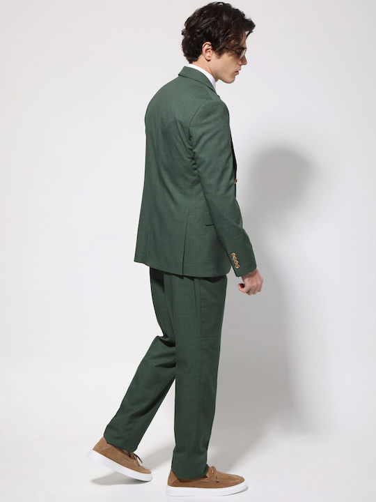 Men's Groom's Suit with Vest Green