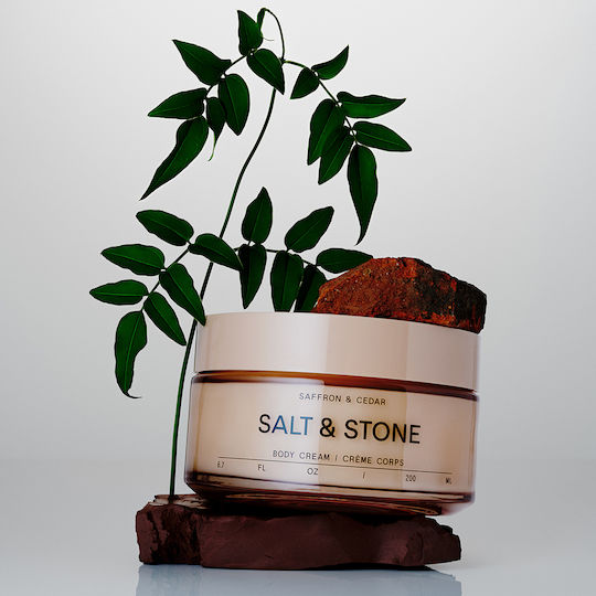 Salt & Stone Feuchtigkeitsspendende Körpercreme mit Jasmin Parfüm für Trockene und Empfindliche Haut 200ml