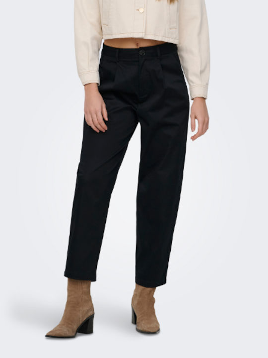 Women's Chino Cotton Black Trousers
