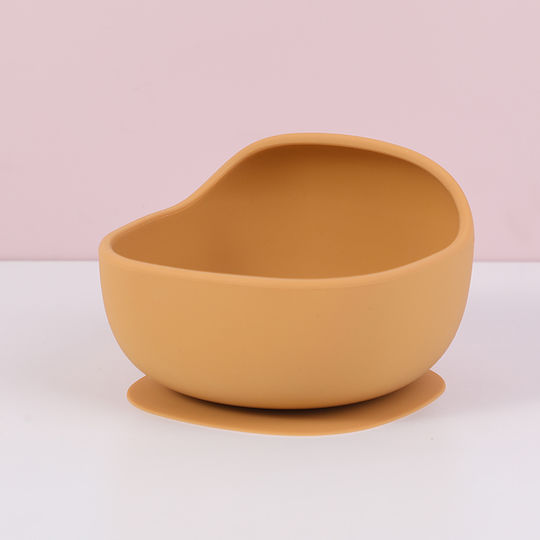 Baby Food Bowl Made of Silicone Yellow
