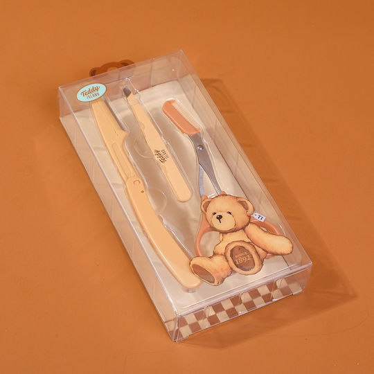 Teddy Island Eyebrow Tools Set with Eyebrow Cutter Scissors and Tweezers