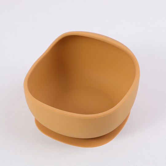Baby Food Bowl Made of Silicone Yellow