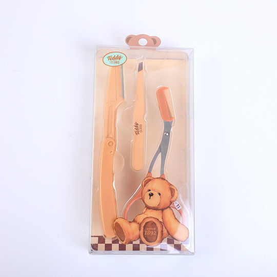 Teddy Island Eyebrow Tools Set with Eyebrow Cutter Scissors and Tweezers