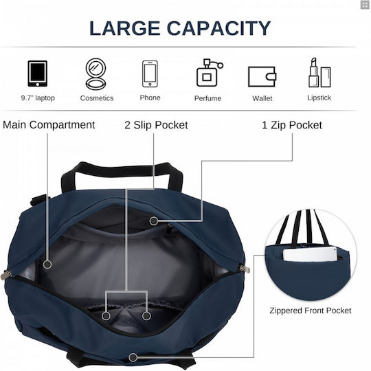 Miss Lulu Sak Voyage Navy Blue Fabric L40xW20xH30cm