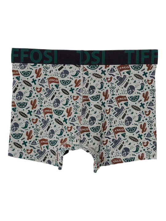 Tiffosi Men's Gray Boxer Printed