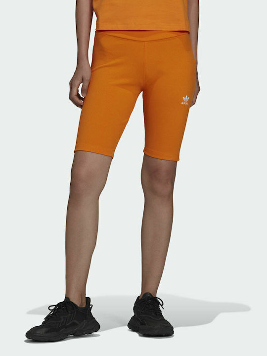 Adicolor Essentials Training Γυναικείο Ποδηλατικό Κολάν Ψηλόμεσο Bright Orange