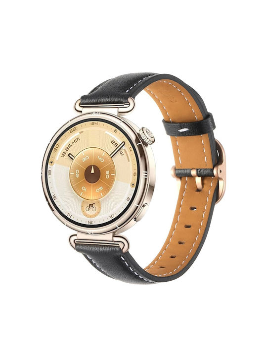 Λουράκι Δερμάτινο Μαύρο (Huawei Watch GT 6 41mm)