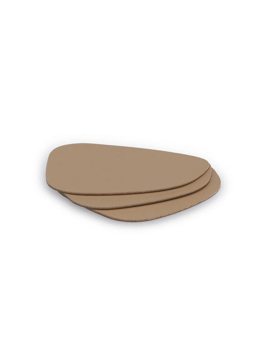 Σουβέρ από Δερματίνη Μπεζ 10x12cm 4τμχ