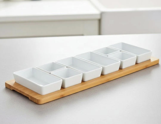 Excellent Houseware Ордьорвиера От Порцелан Бяла 9 Броя