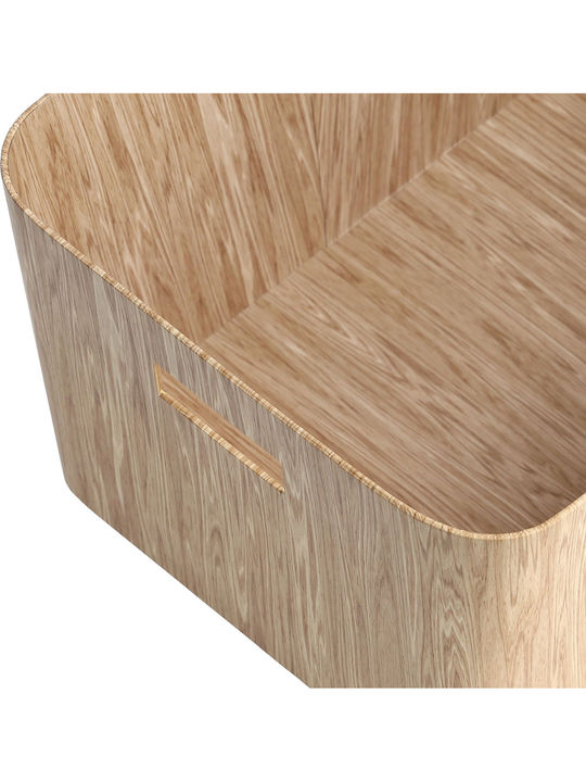 Wooden Storage Box with Lid Beige 34.2x24.5x18cm