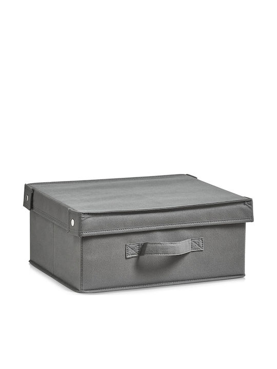 Fabric Storage Box with Lid Gray 33x28x15cm