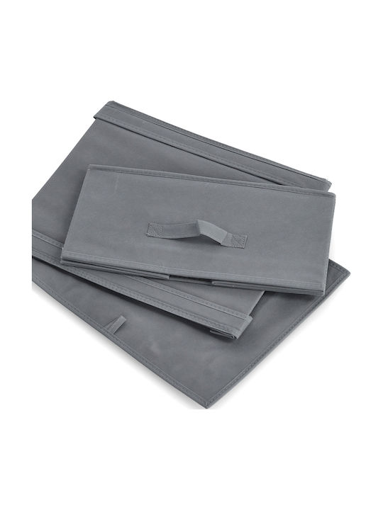 Fabric Storage Box with Lid Gray 33x28x15cm