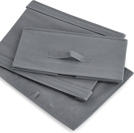 Cutie de Depozitare din Țesătură cu Capac Gri 33x28x15cm