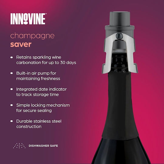 Innovine 12010 Πώμα Συντήρησης Σαμπάνιας & Αφρώδους Οίνου Αντλία Πίεσης