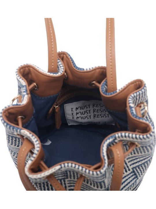 Straw Women's Drawstring Bag Blue