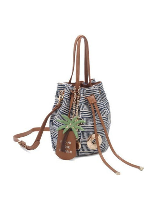 Straw Women's Drawstring Bag Blue
