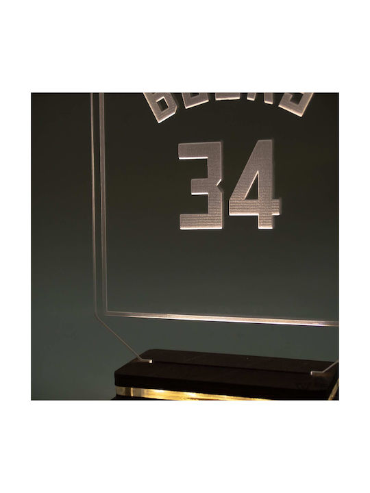 World of Wood Decorative Table Lamp NBA Jersey With LED Logo 22x14cm