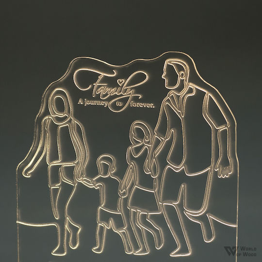 World of Wood Διακοσμητικό Φωτιστικό Family Forever Two Childrens LED 17x19εκ.
