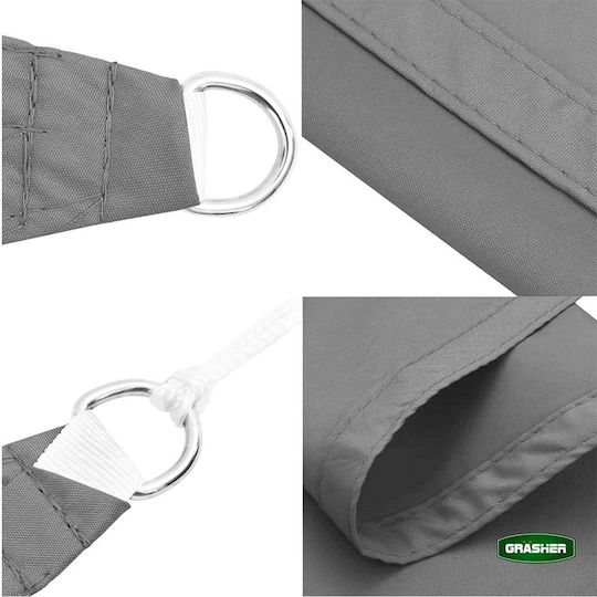 Grasher Pânză De Umbrire Pătrată Gri Cu Inele 5x5m 180gr/m²