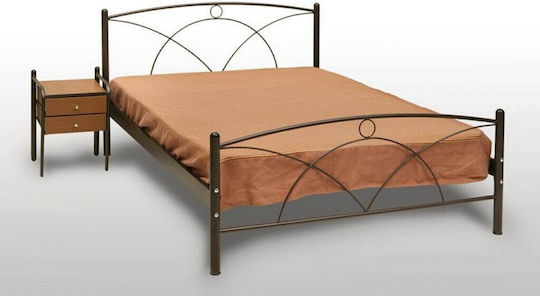 Naxos Bett Halbdoppel Metall Kupfer für Matratze 110x190cm
