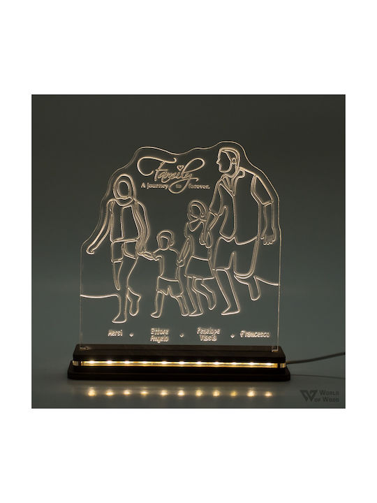 World of Wood Διακοσμητικό Φωτιστικό Family Forever Two Childrens LED 17x19εκ.