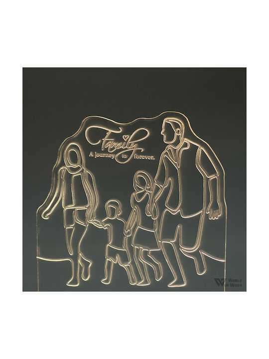 World of Wood Διακοσμητικό Φωτιστικό Family Forever Two Childrens LED 17x19εκ.