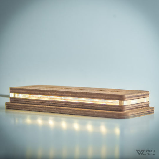 World of Wood Decorative Table Lamp Papyrus LED Warm White Love 10x18cm