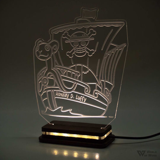World of Wood Φωτιστικό One Piece - Pirate Ship Logo LED World of Wood Φωτιστικό One Piece - Pirate Ship Logo LED