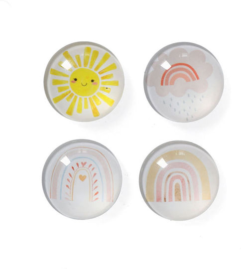 Decorative Magnets Set 4 Pieces Z-l Rainbow 11246 Φ2.5x0.8