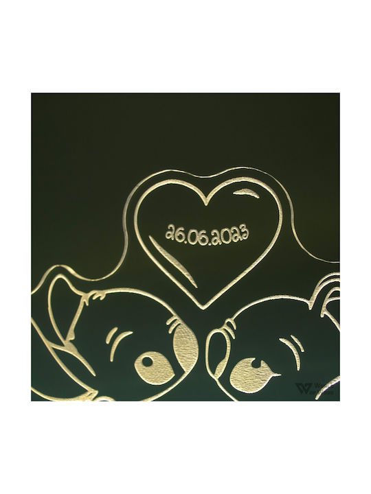 World of Wood Decorative Table Lamp Stitch & Angel LED Warm White Love 21x17cm