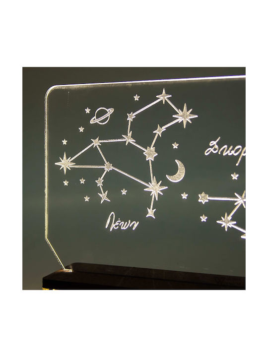 World of Wood Decorative Table Lamp Constellations LED Warm White Love 14x22cm