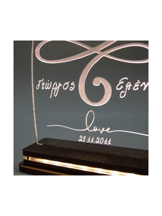 World of Wood Decorative Table Lamp Heart Love LED Warm White Love 22x16cm