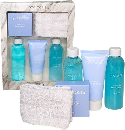 Set Cadou Spa Pentru Femei Oasis Prosop Gel De Duș Loțiune De Corp Sare De Baie