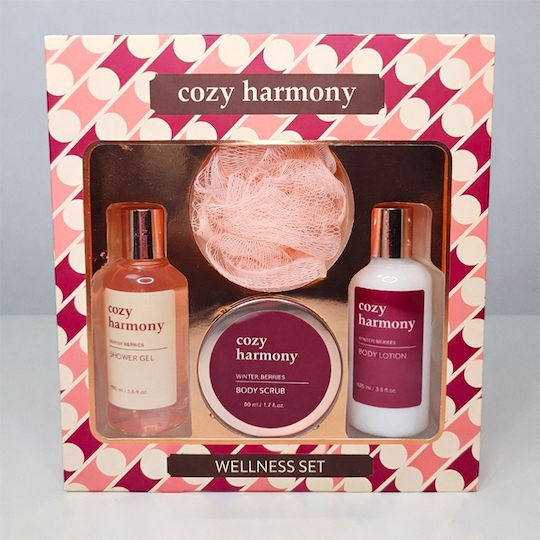 Gift Set Women Cozy Harmony Shower Gel Body Lotion Body Scrub