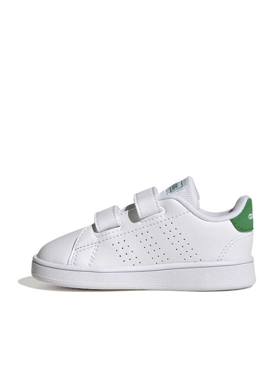 Advantage Lifestyle Court Kids Sneakers with Hoop & Loop Closure Cloud White / Green / Core Black