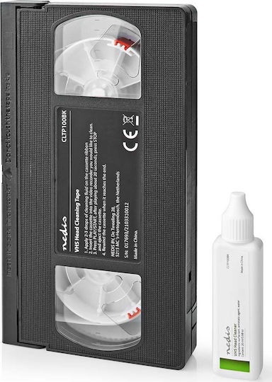 Nedis Vhs Head Cleaning Cassette 20ml Liquid Flake Black