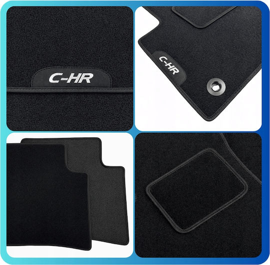 Me Premium Set Front and Back Car Mats 4 Pieces for Toyota C-HR 2016-2023 Black