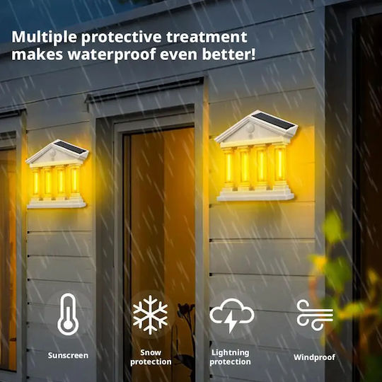 Waterproof Wall Mounted Solar Light Warm White 3000K with Photocell IP65