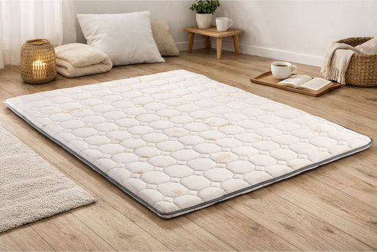 Cotton Foam Mattress Topper Double White 150x (140x200x5cm)