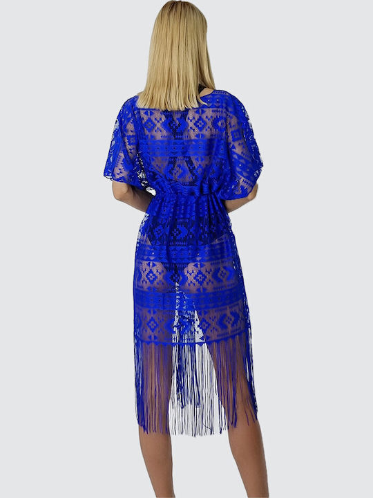 Kimono De Plajă Pentru Femei Albastru