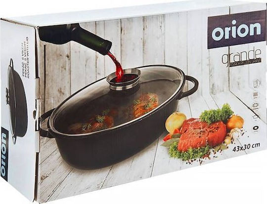 Orion Oval Hitzebeständiges Kochgeschirr Glas mit Deckel 45cm 2 Stücke