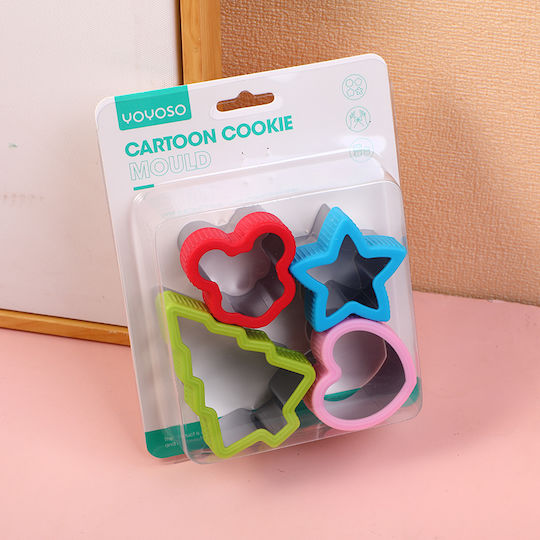 Set of 4 Cookie Cutters Stainless Steel Designs