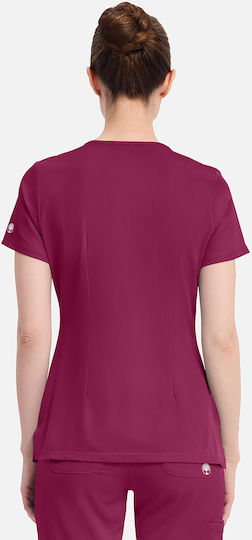 Healing Hands Monica Female Medical Blouse Burgundy