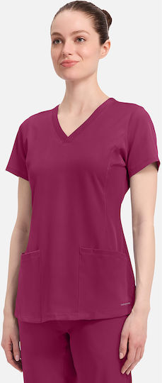 Healing Hands Monica Female Medical Blouse Burgundy
